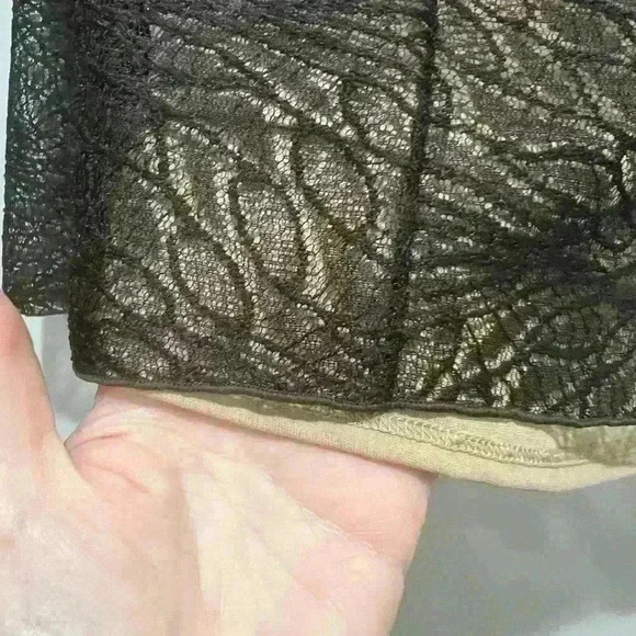 Max Studio black lace skirt with nude lining, size XS. - Picture 2 of 3